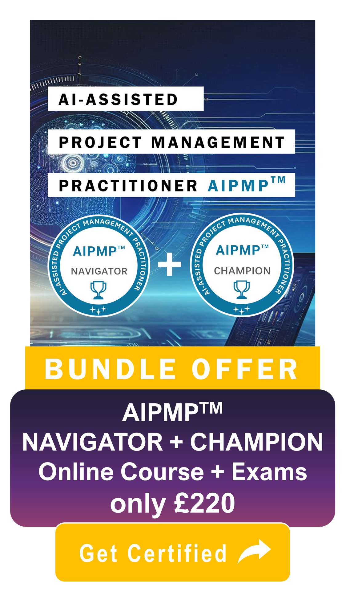 Bundle offer product for the AI Project Management Onlnie programme